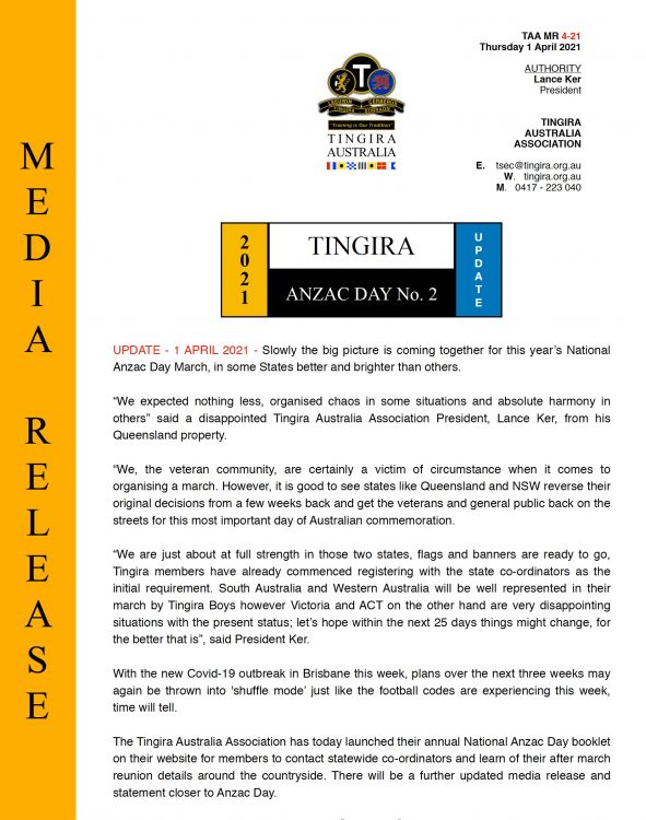 Media release No 4-21